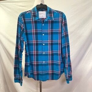 AEROPOSTALE Blue Plaid Long Sleeve Men's Shirt Size L